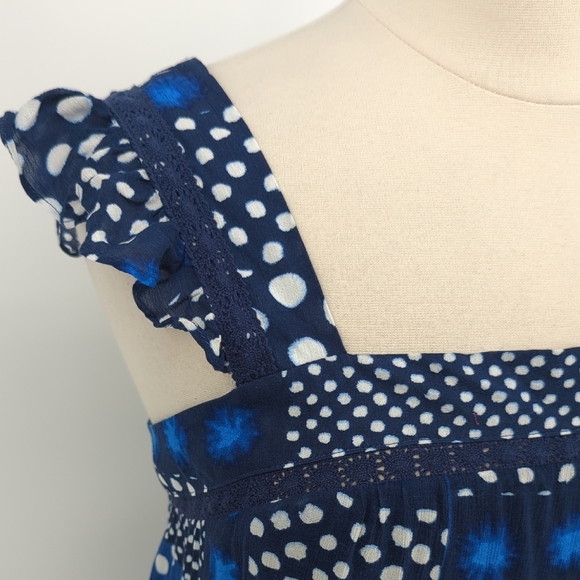 19954 NEW Lane Bryant Polka Dot Maxi Dress Blue White size 20 bohemian casual - Picture 6 of 11